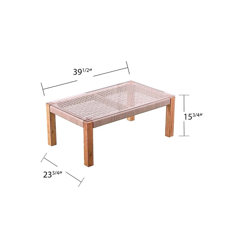 Augusta Home Brendina Outdoor Glass-Top Cocktail Table