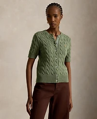 Polo Ralph Lauren Women's Cable-Knit Cotton Short-Sleeve Cardigan