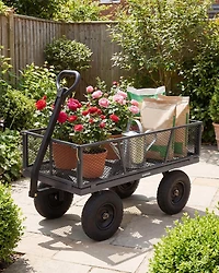 gaomon 1200 lbs Heavy Duty Steel Garden Cart with Removable Mesh Sides 13in All-Terrain Pneumatic Tires Utility Wagon with 180 Rotating