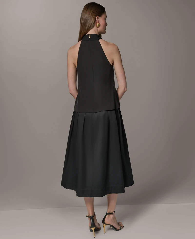 Donna Karan New York Petite Twist Halter Neck Dress