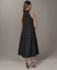 Donna Karan New York Petite Twist Halter Neck Dress