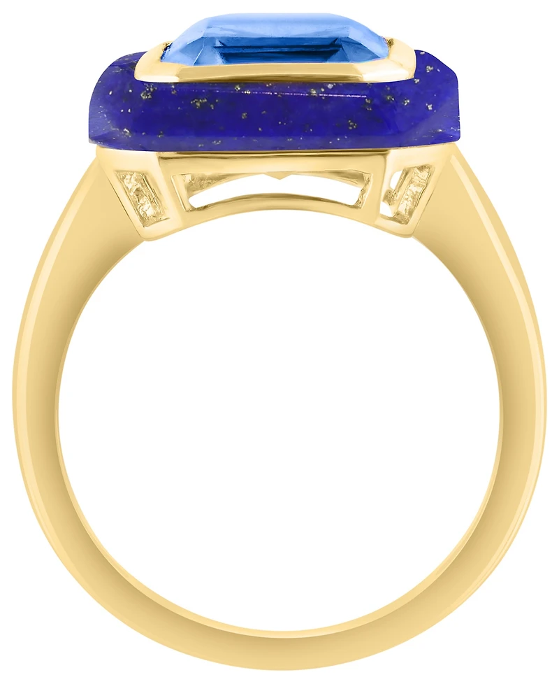 Effy Collection London Blue Topaz (4-1/4 ct. t.w.) & Lapis Lazuli (2-3/8 ct. t.w.) Ring in Gold Over Sterling Silver