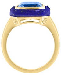 Effy Collection London Blue Topaz (4-1/4 ct. t.w.) & Lapis Lazuli (2-3/8 ct. t.w.) Ring in Gold Over Sterling Silver