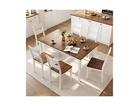 Slickblue Kitchen Dinner Table Rectangular with Rubber Wood Legs