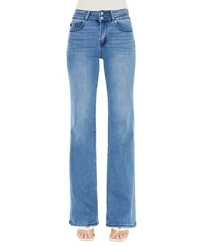 KanCan Essential Women's Onyx Ultra High Rise Wide Flare Jeans