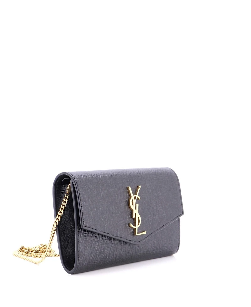 Pre-Owned Saint Laurent Uptown Chain Wallet Leather
