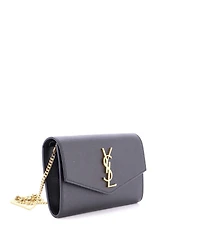 Pre-Owned Saint Laurent Uptown Chain Wallet Leather