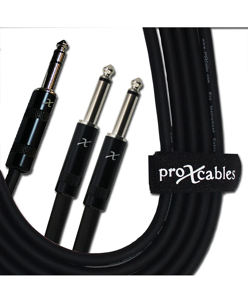 ProX Xc-SYP10 10' 1/4" Trs-m Stereo to Dual 1/4" Ts-m Unbalanced High Performance Audio Y Cable