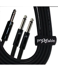 ProX Xc-SYP10 10' 1/4" Trs-m Stereo to Dual 1/4" Ts-m Unbalanced High Performance Audio Y Cable