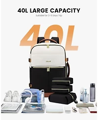 Lovevook Travel Backpack for Women, Tsa Carry On Flight Approved Luggage, 40L Water Resistant Personal Item Daypack Large Weekender Bag