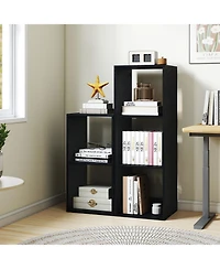 Gymax 2PCS -Cube Bookshelf Modern Vertical Bookcase w/ Anti-tipping Kits