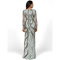 Lara Women's Cascading Beads Long Sleeve Dress