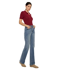 KanCan Women's Ophelia High Rise True Straight Jeans