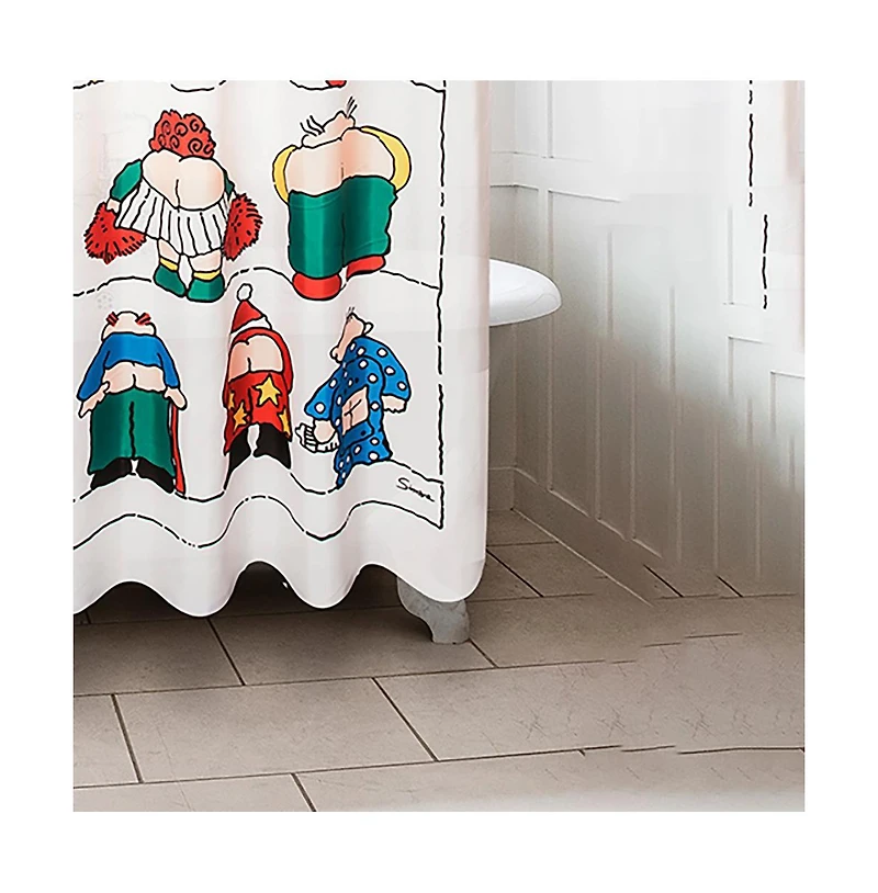Carnation Home Fashions "Bottoms" Up Fabric Shower Curtain