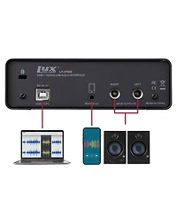Lyxjam 2x2 Usb Audio Interface Studio Bundle - Asio DriverEris 3.5 Monitors, Bluetooth Midi Pad, Mic and Headphones