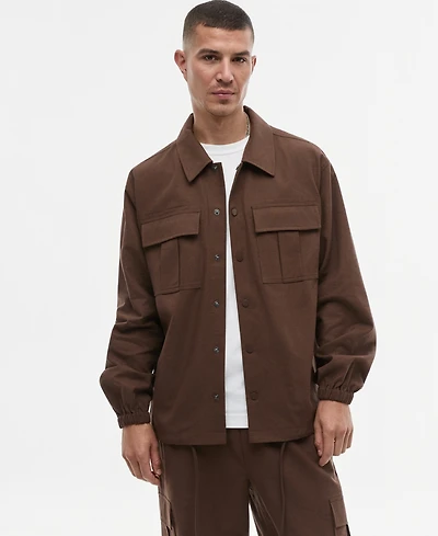 Mode of One Men's Relaxed-Fit Utility Overshirt, Macy's Exclusive