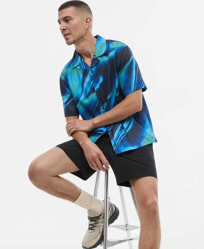Mode of One Men's Printed Camp Shirt, Macy's Exclusive