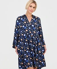 Style & Co Petite Printed 3/4-Sleeve Tiered Shift Dress, Macy's Exclusive