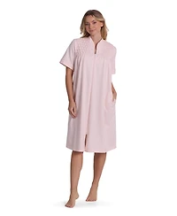 Miss Elaine Women's Short-Sleeve Zip Robe