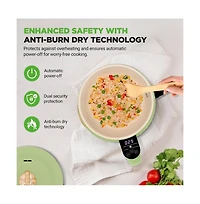 NutriChef 1.6L Portable Electric Rice Cooker with Non-Stick Ceramic Coating NC12BGREEN