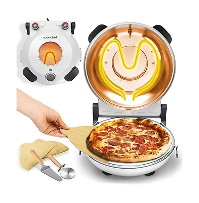 Countertop Pizza Maker - Electric Pizza Oven with Temperature Controls, Window and Thermometer