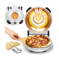 Countertop Pizza Maker - Electric Pizza Oven with Temperature Controls, Window and Thermometer