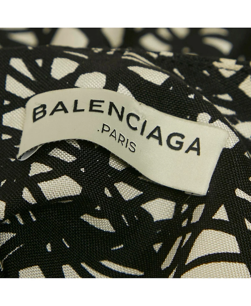 Pre-Owned Balenciaga Women's Monochrome Scribbled Noise Print Silk Mini Dress