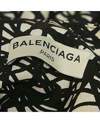 Pre-Owned Balenciaga Women's Monochrome Scribbled Noise Print Silk Mini Dress