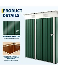 gaomon Outdoor Metal Storage Shed, Garden Tool Metal Shed with Lockable Doors