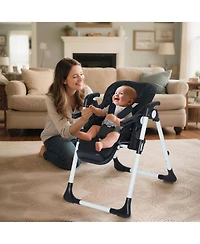 Kinder King Baby Convertible High Chair with Adjustable Height, Double Tray and Compact Fold,