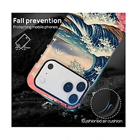 Gonez Case for iPhone 17 Pro, 2-in-1 Dual-Layer Shockproof Protection, The Great Wave Japanese Art Glossy