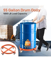 gaomon 2 Pack 55 Gallon Drum Dolly 1000 lb Capacity Heavy Duty Barrel Dolly with Steel Frame 4 Swivel Casters Industrial Drum Cart