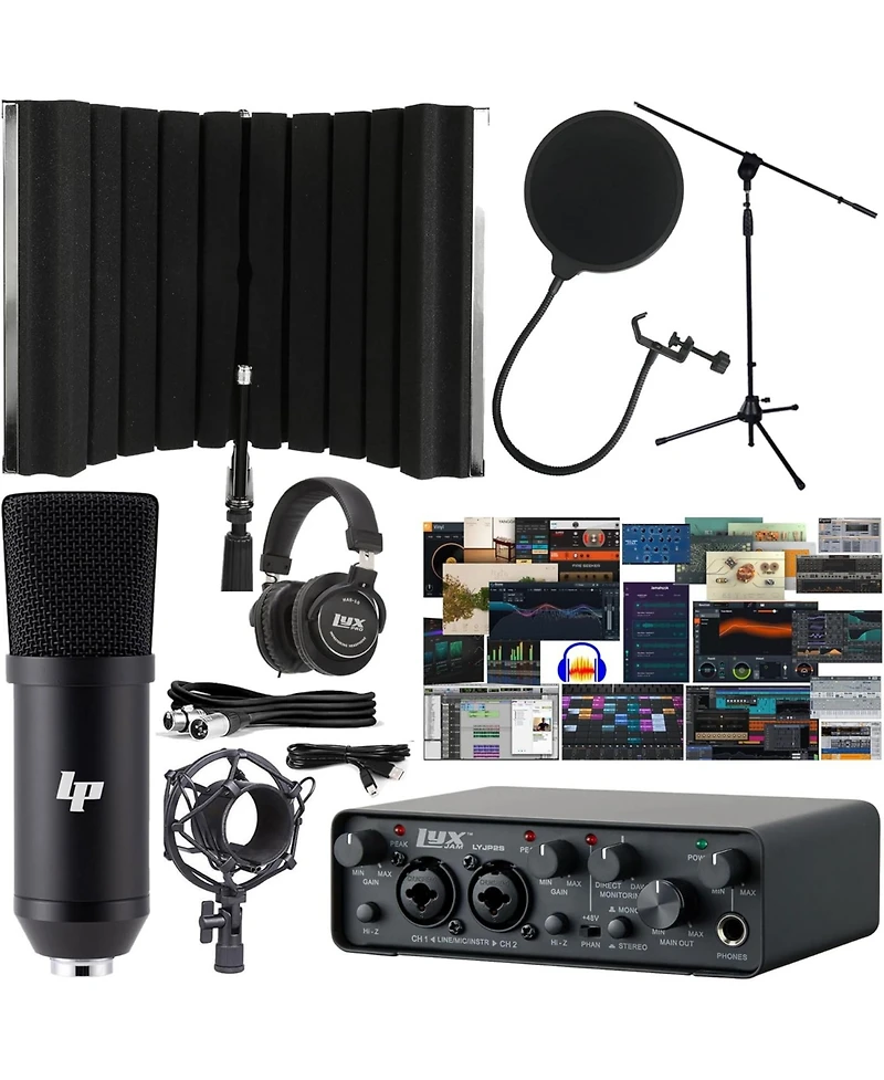 LyxJam 2x2 Usb Audio Interface with Asio Driver, Creative Studio Software Bundle & Accessories