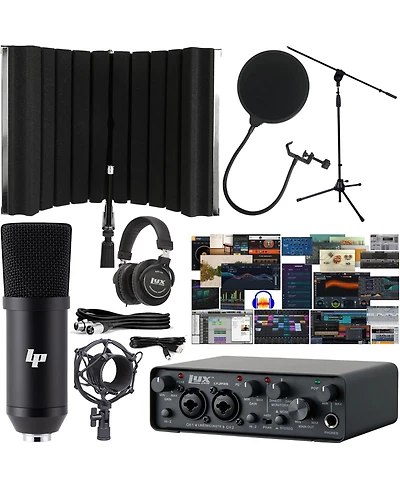 LyxJam 2x2 Usb Audio Interface with Asio Driver, Creative Studio Software Bundle & Accessories