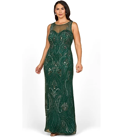 Lara Women's Beaded High Neckline Gown