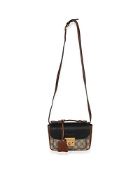 Pre-Owned Gucci Black Ebony Gg Supreme Monogram Calfskin New Sakai Mini Padlock Bag