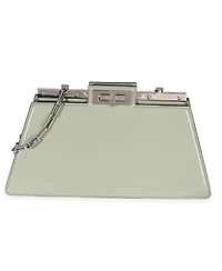Pre-Owned Fendi Sage Patent Medium Peekaboo Cut Chain Shoulder Bag