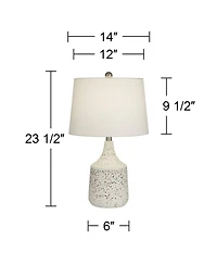 360 Lighting 23 1/2" High Small Modern Coastal Accent Table Lamp Terrazzo Marble Single Shade Living Room Bedroom