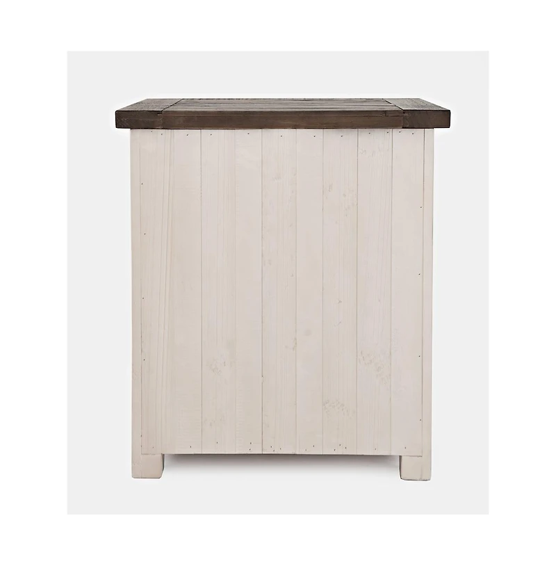 Jofran Madison County Rustic Solid Wood Farmhouse Usb Charging Nightstand
