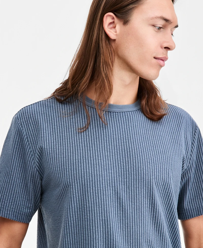 Sun + Stone Men's Logan Stripe Jacquard T-Shirt, Macy's Exclusive