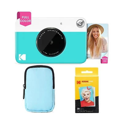 Kodak Printomatic Instant Print Camera Bundle with Soft Case and 20-Pack Zink Photo Paper