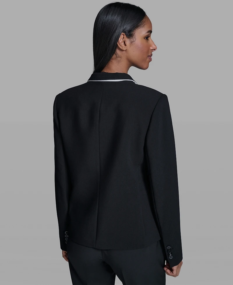 Karl Lagerfeld Women's Reverse Lapel One Button Blazer
