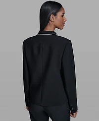 Karl Lagerfeld Women's Reverse Lapel One Button Blazer