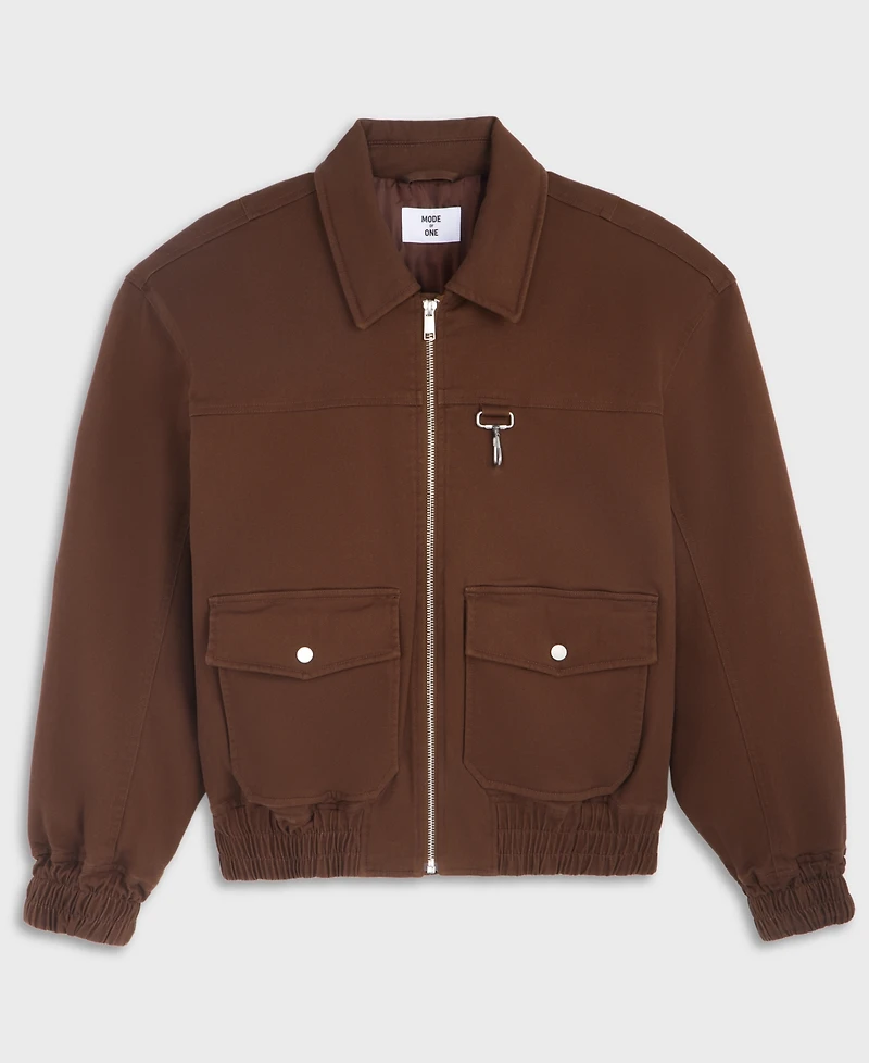 Mode of One Men's Flight Utilitarian Cotton-Blend Relaxed-Fit Bomber Jacket, Macy's Exclusive