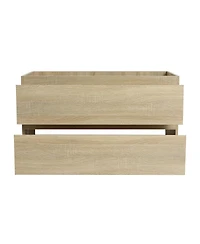 Sillysis Wall Mounted Bathroom Vanity Cabinet with Soft Close Drawers, Wood Grain Plywood for Modern Bathroom