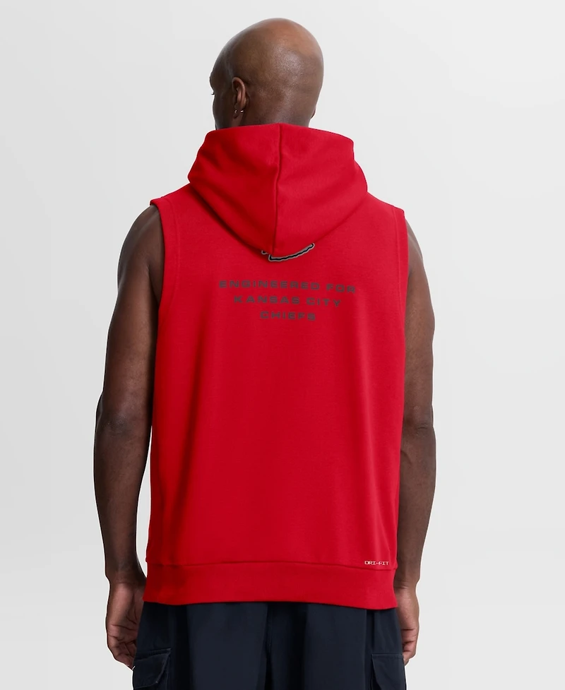 Nike Men's Red Kansas City Chiefs Sideline Standard Issue Dri-fit Sleeveless Hoodie