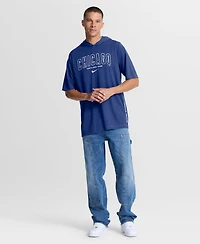 Nike Men's Royal Chicago Cubs Arched Wordmark Tri-Blend Hooded T-Shirt