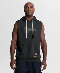 Nike Men's Black Pittsburgh Steelers Sideline Standard Issue Dri-fit Sleeveless Hoodie