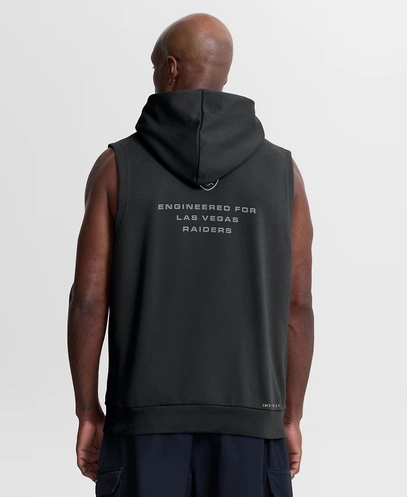 Nike Men's Black Las Vegas Raiders Sideline Standard Issue Dri-fit Sleeveless Hoodie
