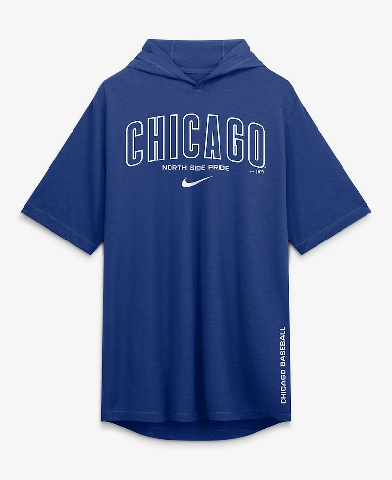 Nike Men's Royal Chicago Cubs Arched Wordmark Tri-Blend Hooded T-Shirt